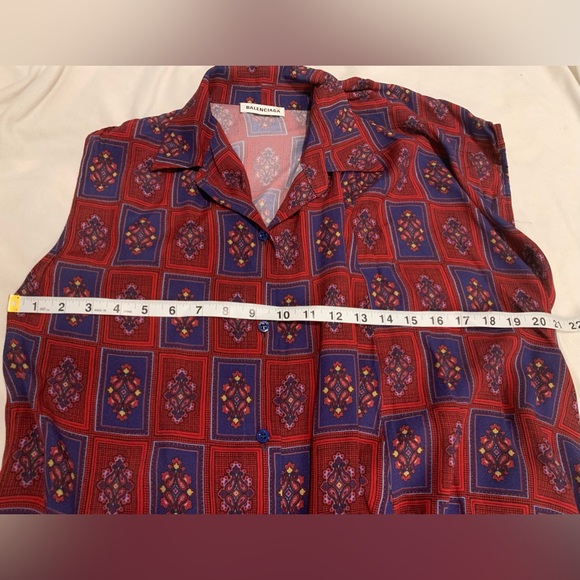 Balenciaga 2019 Convertible Paisley Asymmetrical Button-Up size FR 36 US 4 NWT - Picture 9 of 16